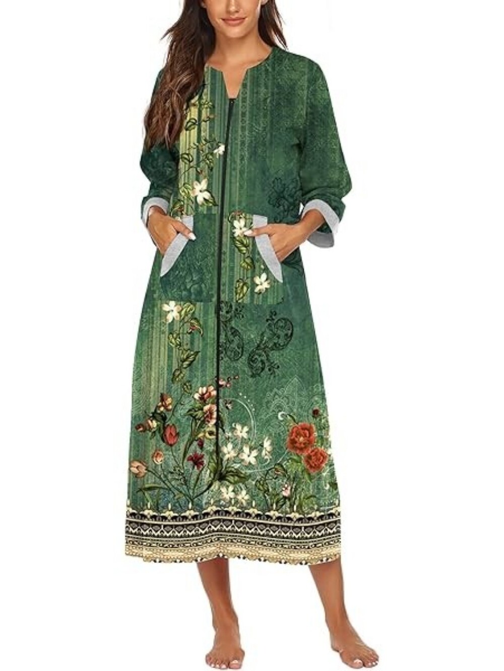 Brand New Ekouaer Size 3XL Zipper Front House Coat